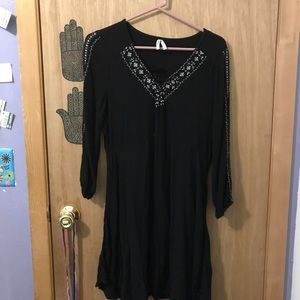 Black embroidered dress
